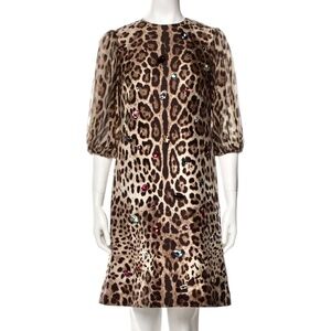 Dolce Gabbana  Jeweled Wool Mini Dress  Size:  IT40